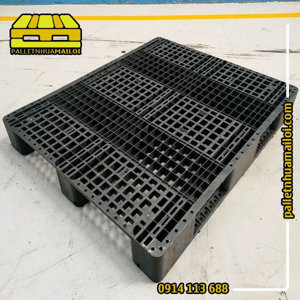 Pallet nhựa 1100x1300x150 - Đen xám