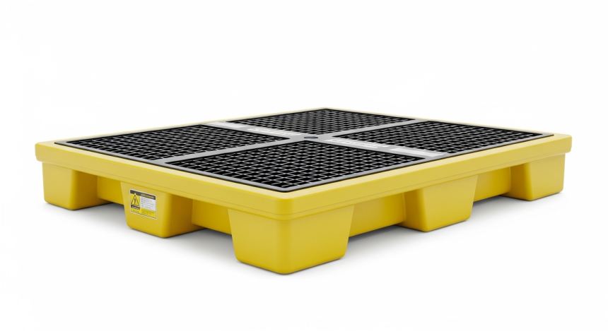 Pallet Chống Tràn Dầu — Ứng Dụng Nhà Máy, Kho Hàng 1 Pallet Chống Tràn Dầu — Ứng Dụng Nhà Máy, Kho Hàng