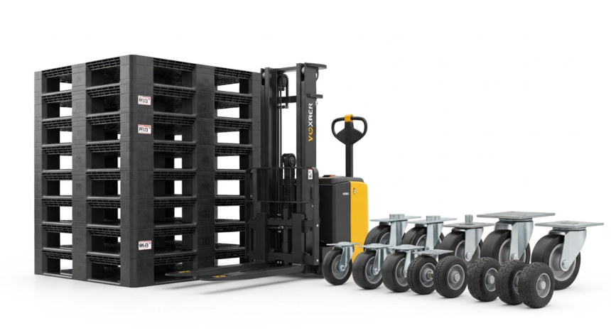 Cung Cấp Pallet Nhựa Kèm Xe Nâng Điện, Bánh Xe Đẩy Hàng Trọn Gói Kho Bãi